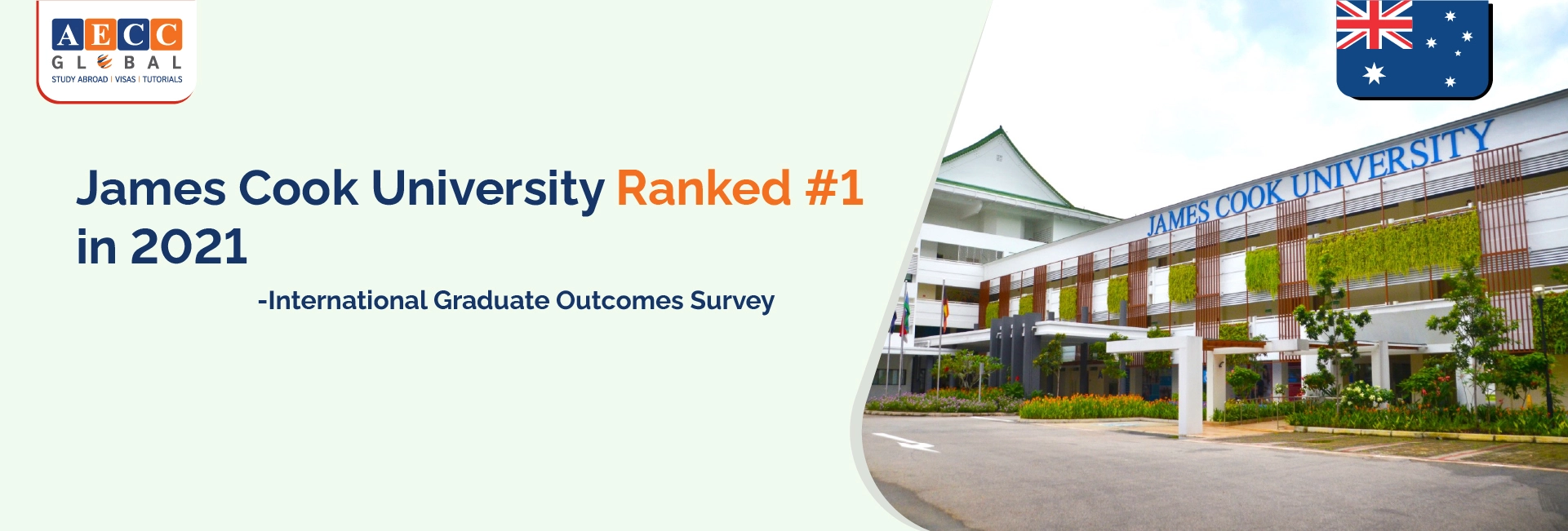 James Cook University ranked #1 in the 2021 International Graduate Outcomes Survey